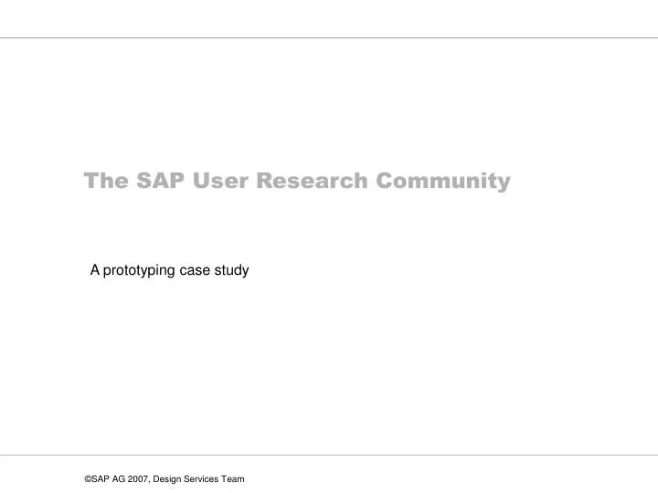 the sap user research community