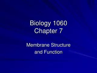 Biology 1060 Chapter 7