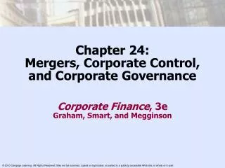 Chapter 24: Mergers, Corporate Control, and Corporate Governance