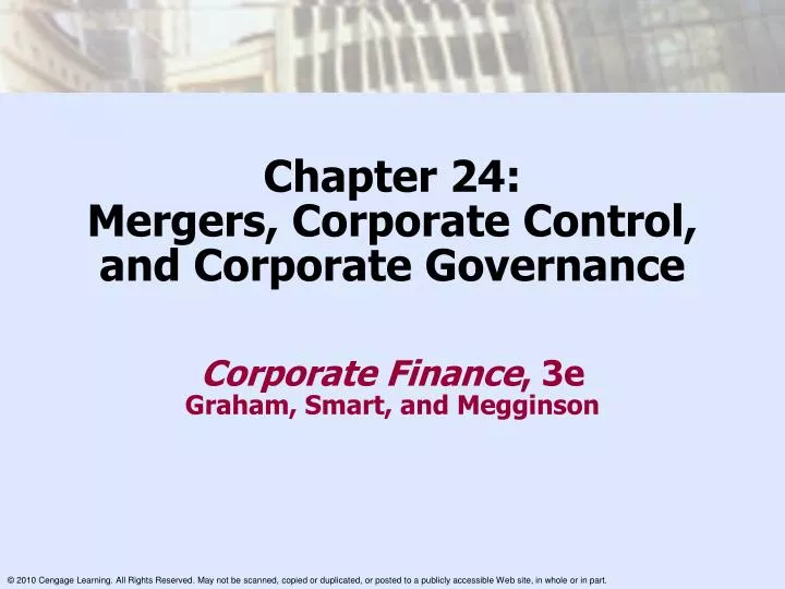 chapter 24 mergers corporate control and corporate governance
