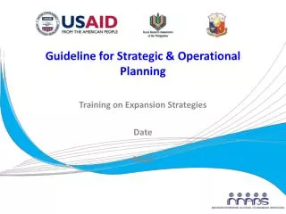 Guideline for Strategic &amp; Operational Planning