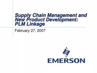 Supply Chain Management and New Product Development: PLM Linkage