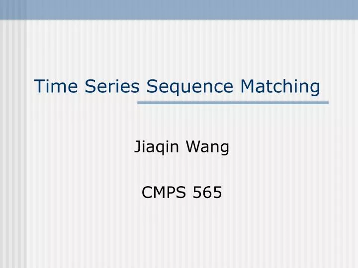 time series sequence matching
