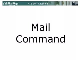 CIS 90 - Lesson 3