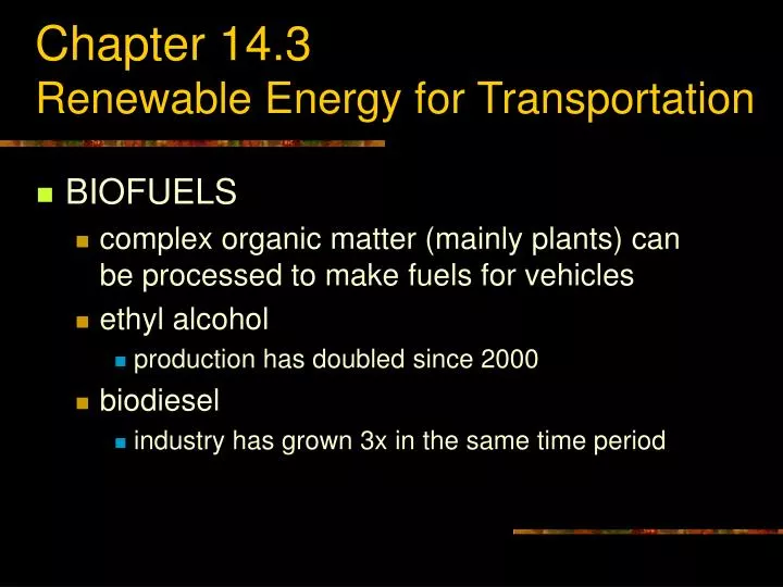chapter 14 3 renewable energy for transportation