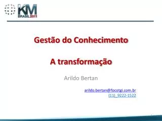 gest o do conhecimento a transforma o