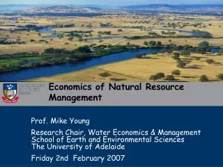 Economics of Natural Resource Management