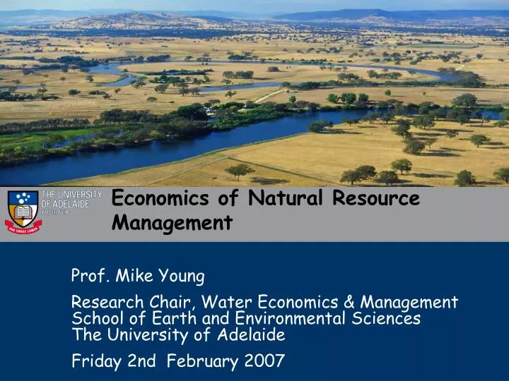 economics of natural resource management