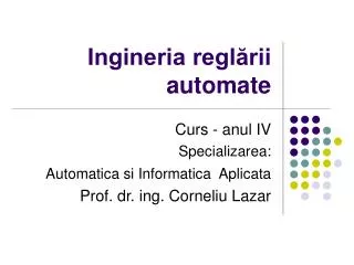 ingineria regl rii automate