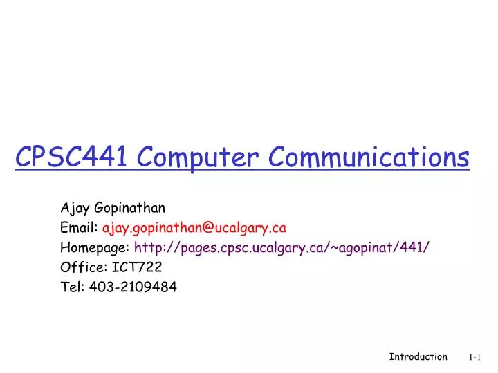 cpsc441 computer communications
