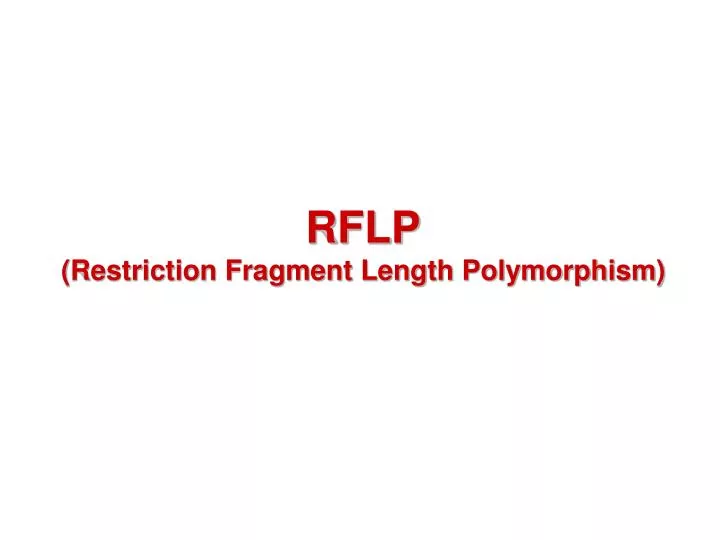 rflp restriction fragment length polymorphism