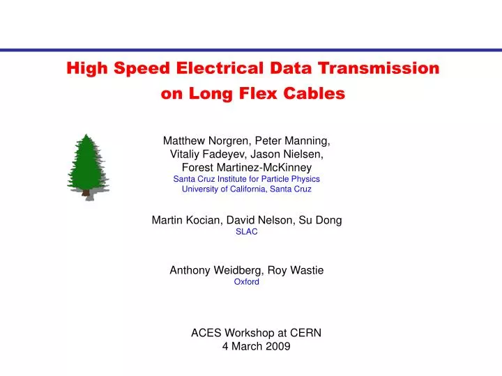 high speed electrical data transmission on long flex cables