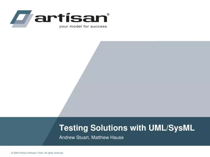 testing solutions with uml sysml