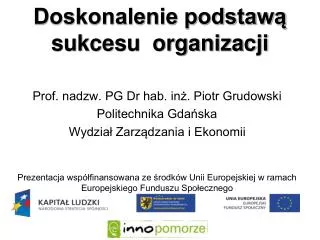doskonalenie podstaw sukcesu organizacji