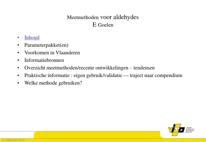 meetmethoden voor aldehydes e goelen