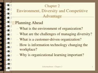 Chapter 2 Environment, Diversity and Competitive Advantage