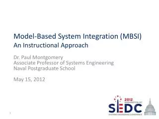 Model-Based System Integration (MBSI) An Instructional Approach