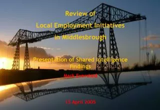 Review of Local Employment Initiatives in Middlesbrough