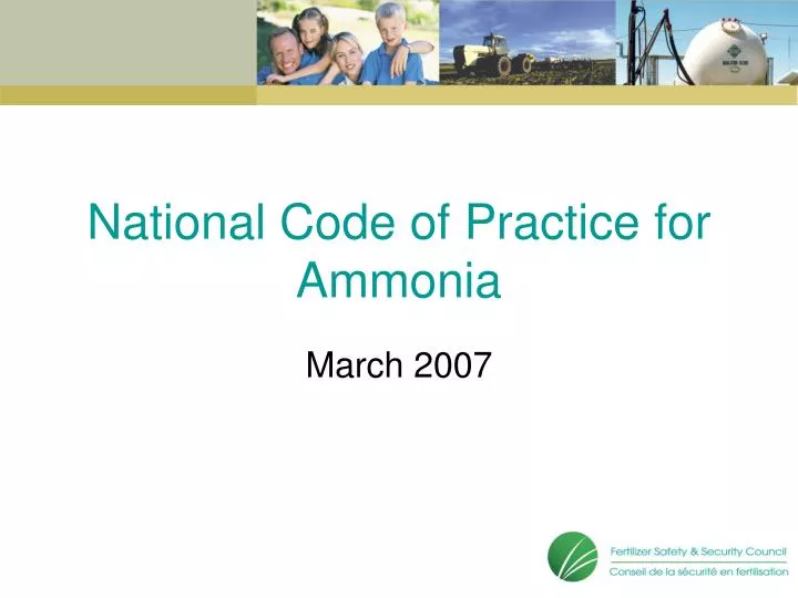 national code of practice for ammonia