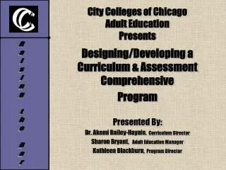 City Colleges of Chicago Adult Education Presents