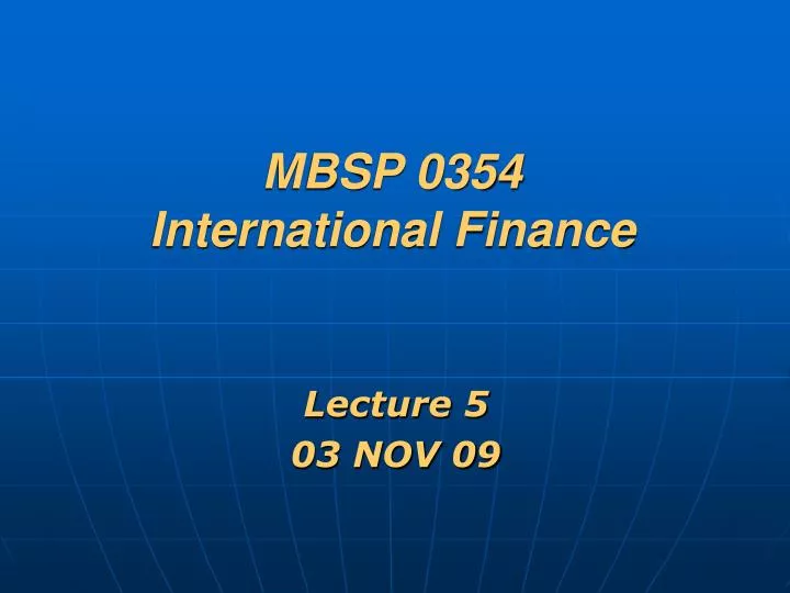mbsp 0354 international finance