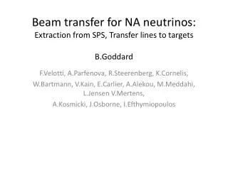 Beam transfer for NA neutrinos: Extraction from SPS , Transfer lines to targets