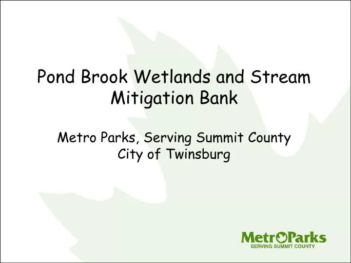 pond brook wetlands and stream mitigation bank metro parks serving summit county city of twinsburg