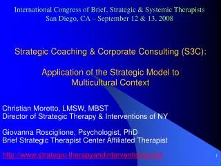 Christian Moretto, LMSW, MBST Director of Strategic Therapy &amp; Interventions of NY