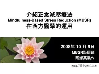 mindfulness based stress reduction mbsr