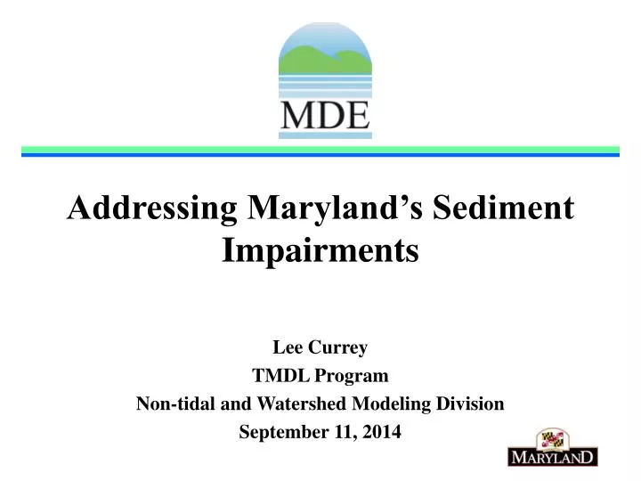 addressing maryland s sediment impairments