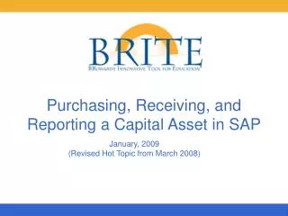 Purchasing, Receiving, and Reporting a Capital Asset in SAP
