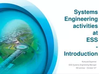 Systems Engineering activities at ESS - Introduction