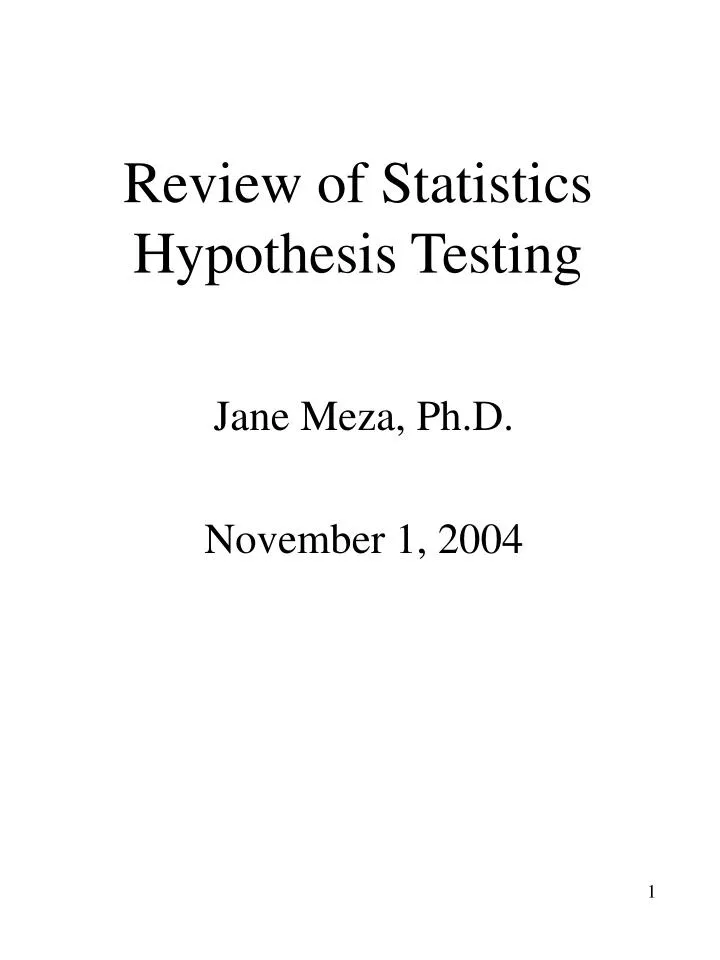 review of statistics hypothesis testing