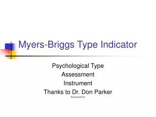 Myers-Briggs Type Indicator