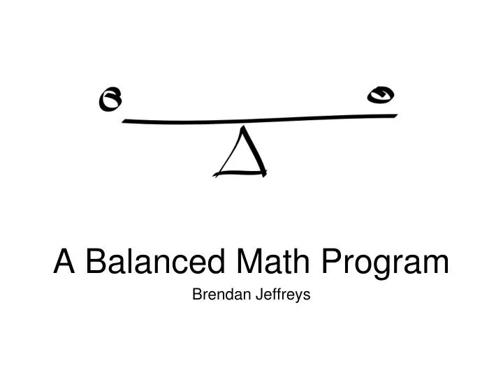 a balanced math program