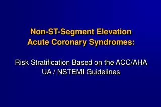 ED Risk Stratification for Chest Pain