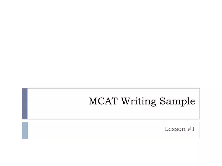 mcat writing sample