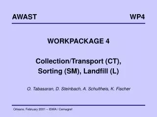 WORKPACKAGE 4 Collection/Transport (CT), Sorting (SM), Landfill (L)