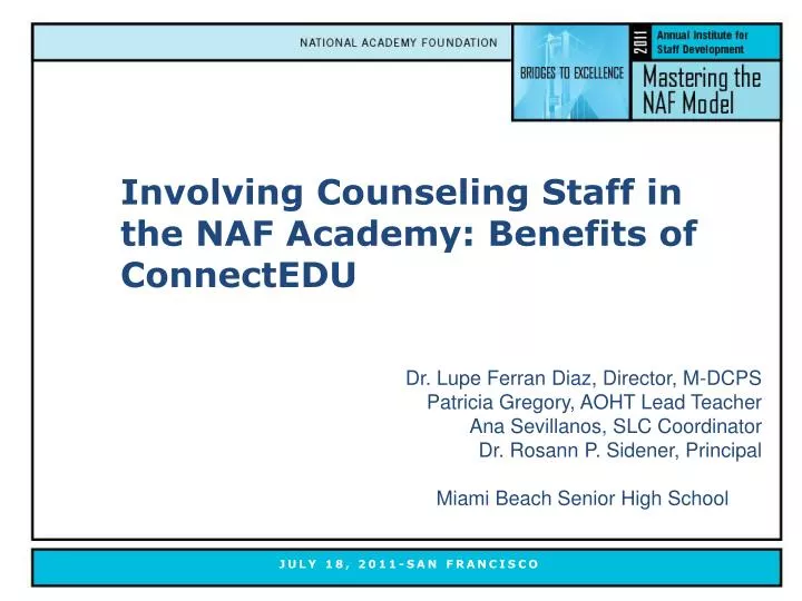 involving counseling staff in the naf academy benefits of connectedu