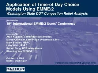 Application of Time-of Day Choice Models Using EMME/2