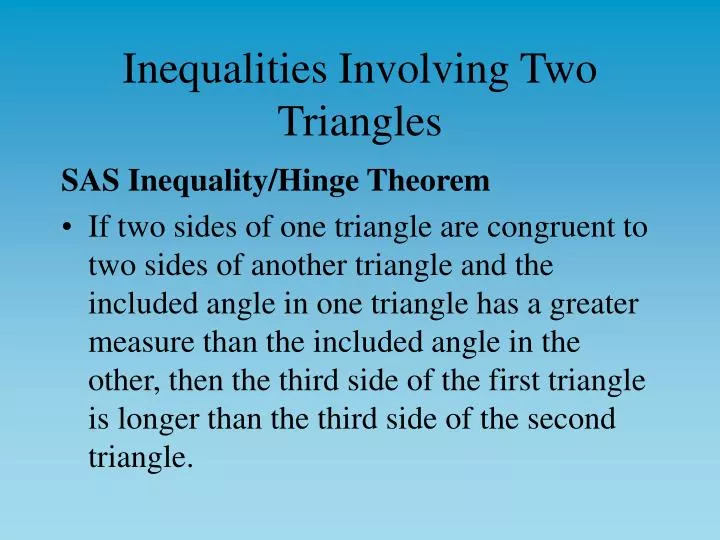 inequalities involving two triangles