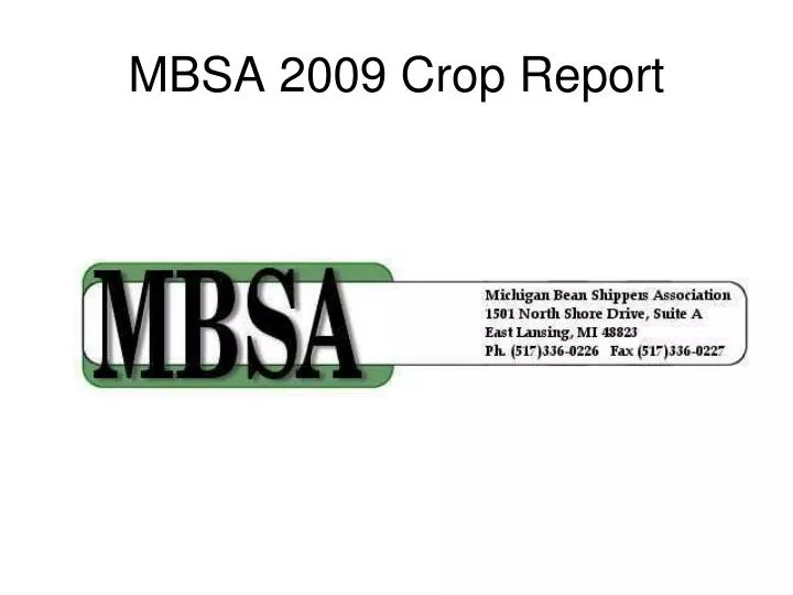 mbsa 2009 crop report