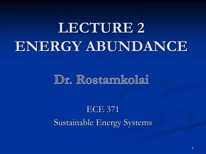 lecture 2 energy abundance
