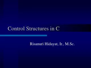 Control Structures in C