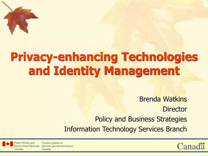 privacy enhancing technologies and identity management