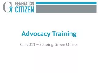 Advocacy Training