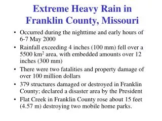 Extreme Heavy Rain in Franklin County, Missouri