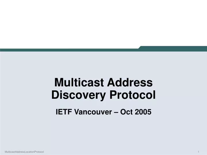 multicast address discovery protocol