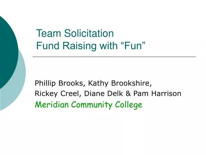 team solicitation fund raising with fun