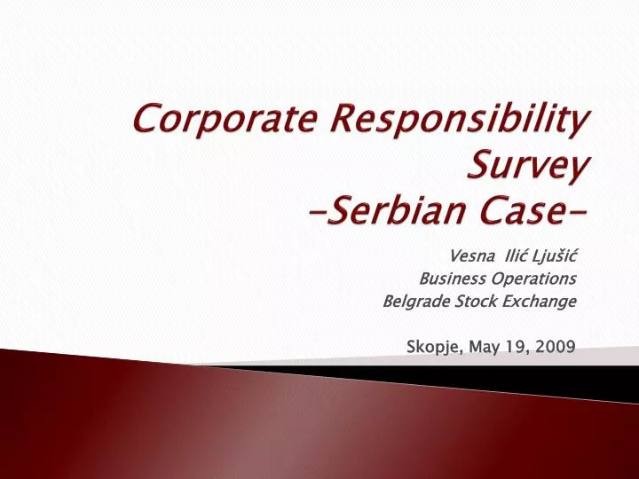 corporate responsibility survey serbian c ase